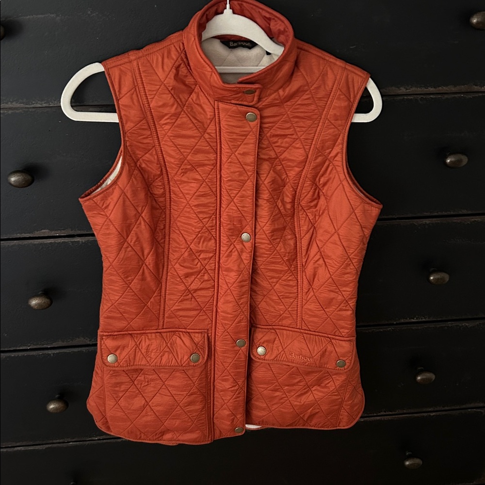 Barbour Orange Quilted Vest